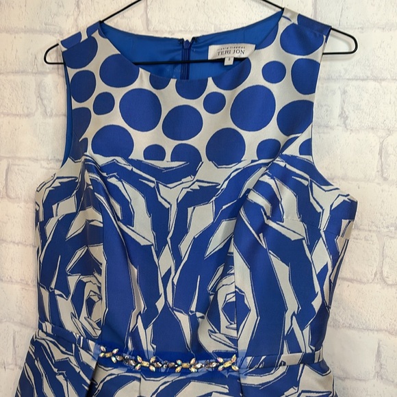 Teri Jon Dress Size 8 Beautiful Summer Silk Blend - Picture 4 of 12